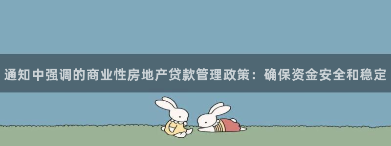 和记网址官网：通知中强调的商业性房地产贷款管理政策：确保资金
