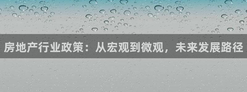 澳门和记官网娱乐场：房地产行业政策：从宏观到微观，未来发展路