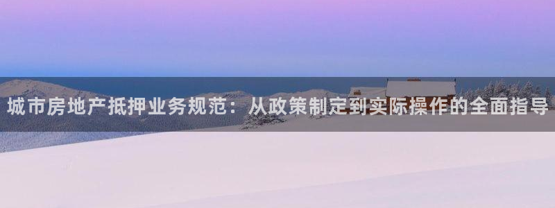 和记h88永久官网：城市房地产抵押业务规范：从政策制定到实际