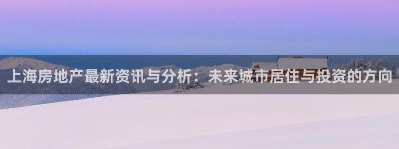 和记电讯 官网：上海房地产最新资讯与分析：未来城市居住与投资
